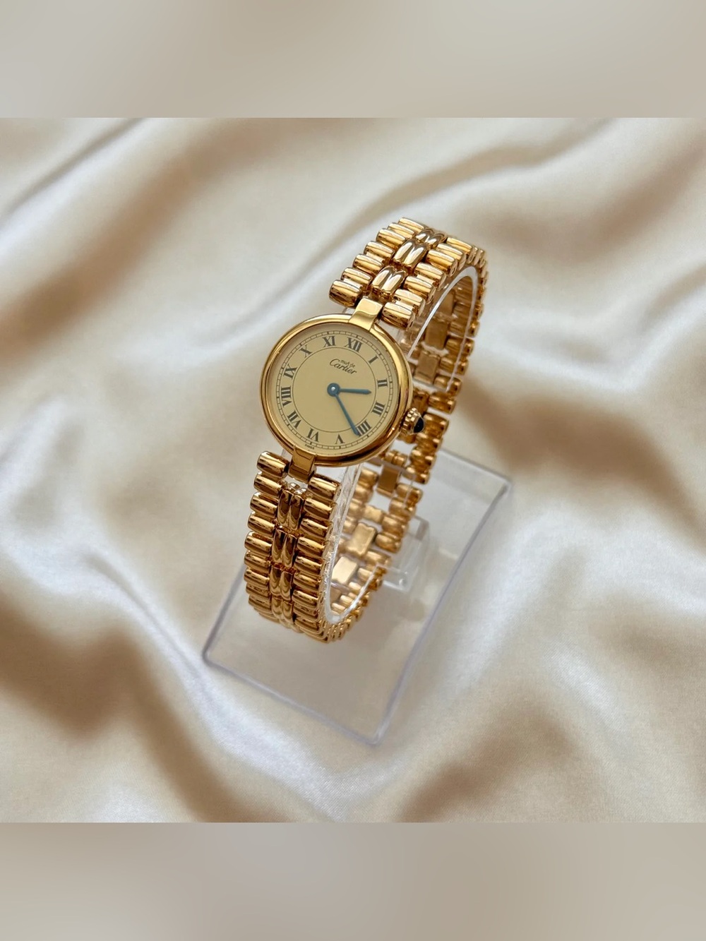 AUTHENTIC VINTAGE CARTIER GOLD WATCH - WITH BOX - Picture 3 of 8